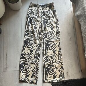 Zebra Print Wide-Leg Pants by Primark // Sz 6